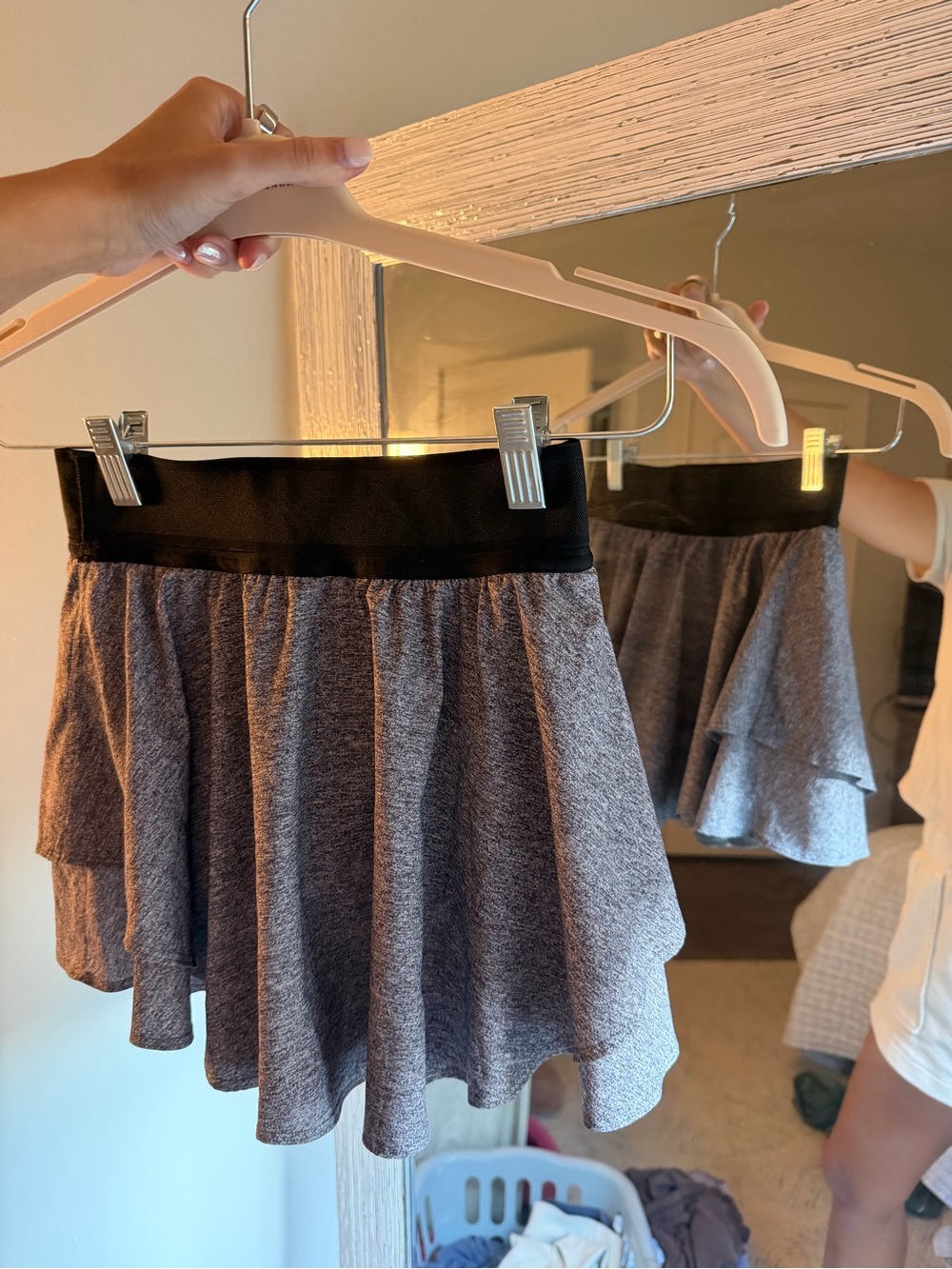 lululemon athletica Heather Gray Skater Skirt with Black Waistband
